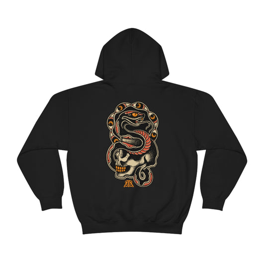 Skull Snake Unisex™ Hooded Sweatshirt-Black